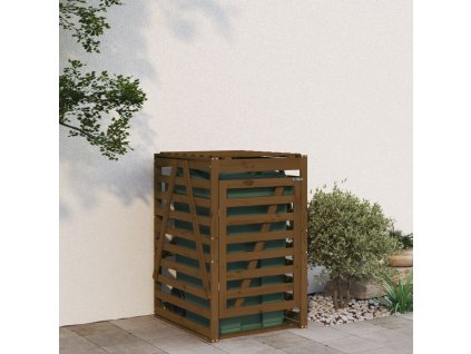 vidaXL Úložný box na popelnici hnědý 84x90x128,5 cm masivní borovice