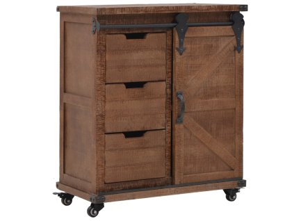 vidaXL Úložná skříňka masivní jedlové dřevo 64 x 33,5 x 75 cm hnědá