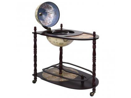 vidaXL Volně stojící globus bar stojan na víno eukalyptus zelený