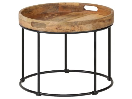 vidaXL Konferenční stolek 50 x 40 cm masivní mangovník a ocel