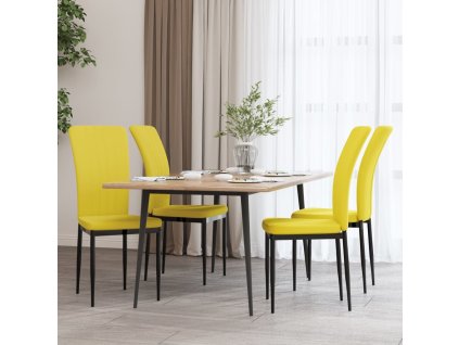 vidaXL Jídelní židle 4 ks hořčicově žluté samet