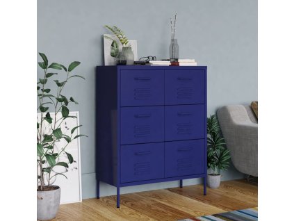 vidaXL Zásuvková skříň námořnická modrá 80 x 35 x 101,5 cm ocel