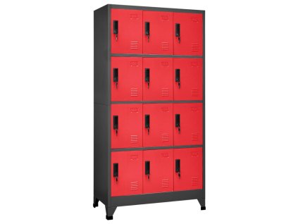 vidaXL Uzamykatelná skříň antracitová a červená 90 x 45 x 180 cm ocel