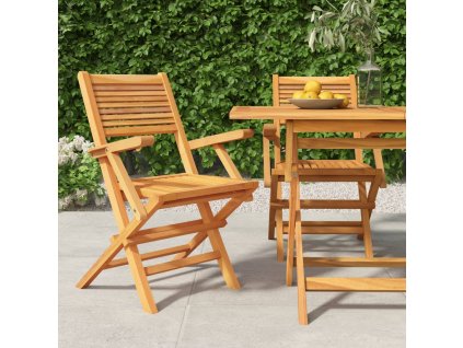 vidaXL Skládací zahradní židle 2 ks 55x62x90 cm masivní teakové dřevo