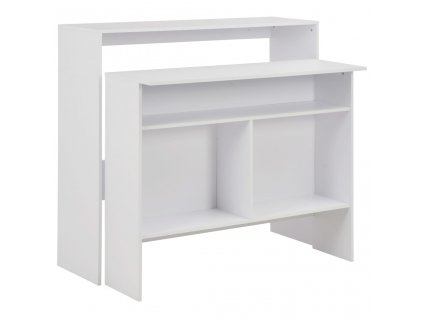 vidaXL Barový stůl se 2 stolními deskami bílý 130 x 40 x 120 cm