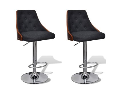 vidaXL Barové stoličky 2 ks ohýbané dřevo a textil