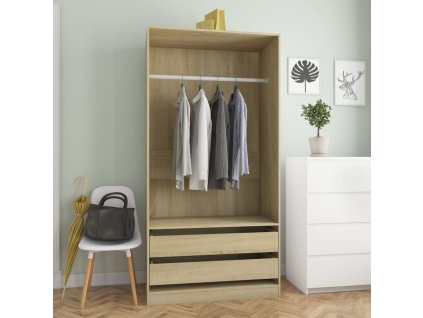 vidaXL Šatní skříň dub sonoma 100 x 50 x 200 cm kompozitní dřevo
