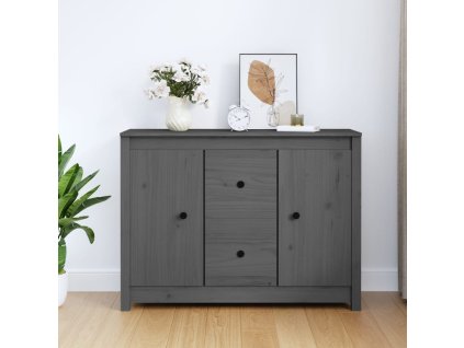 vidaXL Příborník šedý 100 x 35 x 74 cm masivní borové dřevo