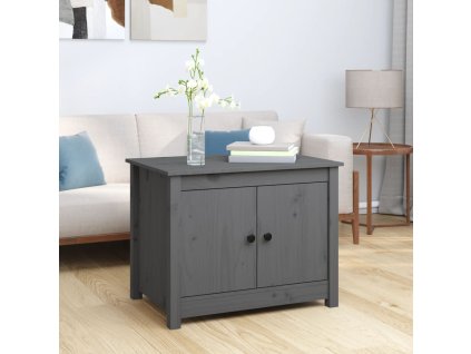 vidaXL Konferenční stolek šedý 71 x 49 x 55 cm masivní borové dřevo