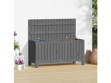 vidaXL Zahradní úložný box šedý 108 x 42,5 x 54 cm masivní borovice