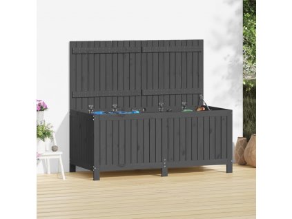 vidaXL Zahradní úložný box šedý 147 x 68 x 64 cm masivní borové dřevo