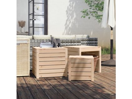 vidaXL 3dílná sada zahradních boxů masivní borové dřevo