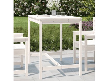 vidaXL Zahradní stůl bílý 121 x 82,5 x 110 cm masivní borové dřevo