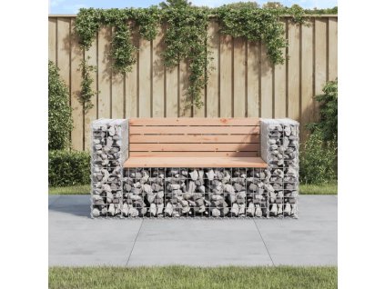 vidaXL Zahradní lavice gabionový design 143 x 71 x 65,5 cm douglaska