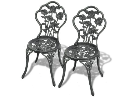 vidaXL Bistro židle 2 ks litý hliník zelené