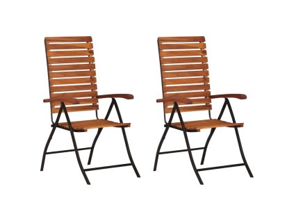 vidaXL 2 ks polohovatelné zahradní židle masivní akáciové dřevo