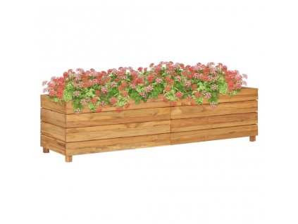 vidaXL Vyvýšený záhon 150x40x38 cm recyklované teakové dřevo a ocel