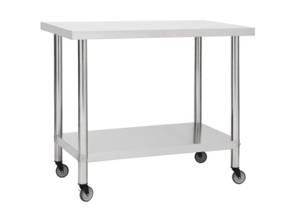 vidaXL Kuchyňský pracovní stůl s kolečky 80 x 60 x 85 cm nerezová ocel