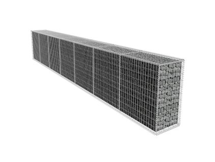 vidaXL Gabionová zeď s víkem pozinkovaná ocel 600 x 50 x 100 cm