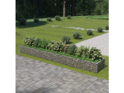 vidaXL Gabionový vyvýšený záhon pozinkovaná ocel 540 x 90 x 50 cm