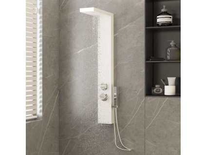 vidaXL Sprchový panel set hliník bílý