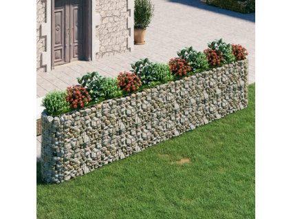 vidaXL Gabionový vyvýšený záhon pozinkované železo 470 x 50 x 100 cm