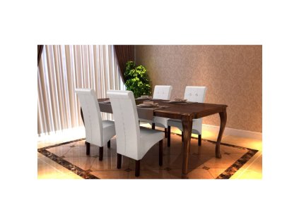 vidaXL Jídelní židle 4 ks bílé umělá kůže