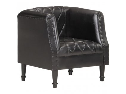 vidaXL Klubové křeslo černé pravá kozí kůže