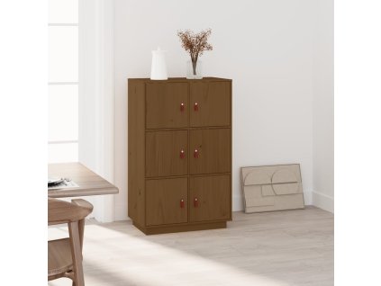vidaXL Skříň highboard medově hnědá 67x40x108,5 cm masivní borovice