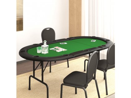 vidaXL Skládací deska na poker pro 10 hráčů zelená 207 x 106 x 76 cm