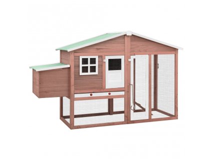 vidaXL Kurník s kukaní na snášení vajec mocha a bílý jedlové dřevo