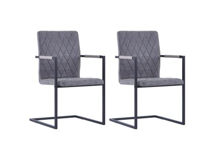 vidaXL Konzolové jídelní židle 2 ks tmavě šedé umělá kůže