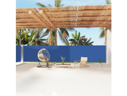 vidaXL Zatahovací boční markýza modrá 160 x 1 200 cm