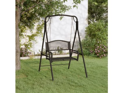 vidaXL Zahradní houpačka 124 cm černá ocel