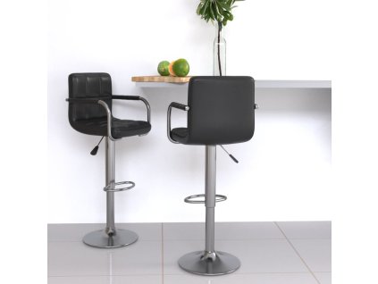 vidaXL Barové stoličky 2 ks černé umělá kůže