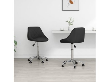 vidaXL Otočné jídelní židle 2 ks černé umělá kůže