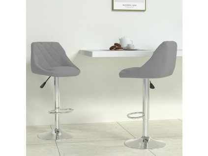 vidaXL Barové židle 2 ks světle šedé samet