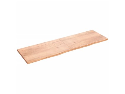 vidaXL Nástěnná police hnědá 200x60x(2-4)cm ošetřený masivní dub