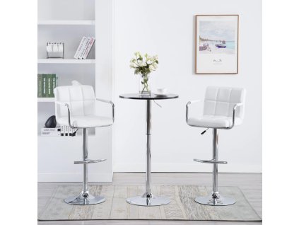 vidaXL Barové stoličky 2 ks bílé umělá kůže