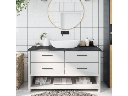 vidaXL Koupelnová deska tmavě hnědá 140x60x(2-4) cm ošetřený masiv