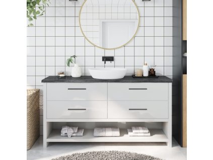 vidaXL Koupelnová deska tmavě hnědá 160x40x (2-4) cm ošetřený masivní