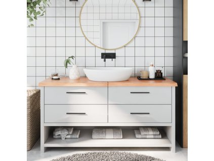 vidaXL Koupelnová deska hnědá 160x50x(2-4) cm ošetřený masivní dřevo