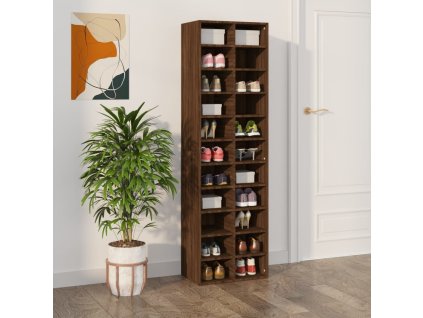vidaXL Botník hnědý dub 54 x 34 x 183 cm kompozitní dřevo