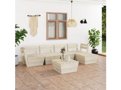 vidaXL 6dílná zahradní sedací souprava z palet impregnovaný smrk