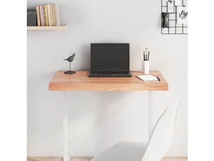 vidaXL Stolní deska světle hnědá 80x60x(2-6)cm ošetřený masivní dub