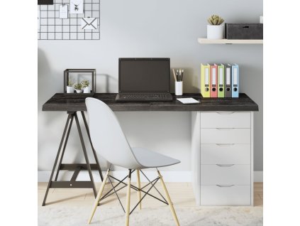 vidaXL Stolní deska tmavě hnědá 140x60x(2-4)cm ošetřený masivní dub