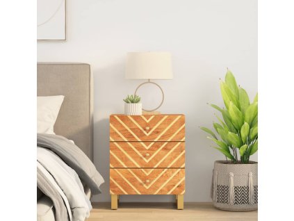 vidaXL Noční stolek hnědý a černý 50 x 33 x 60 cm masivní mangovník