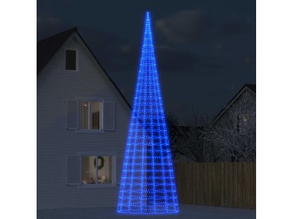 vidaXL LED vánoční stromek na stožár 3000 modrých LED 800 cm
