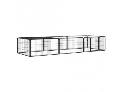 vidaXL 8panelová ohrádka pro psy černá 100 x 50 cm práškovaná ocel