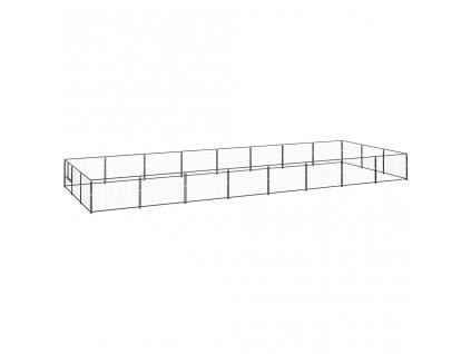 vidaXL Psí kotec černý 24 m² ocel